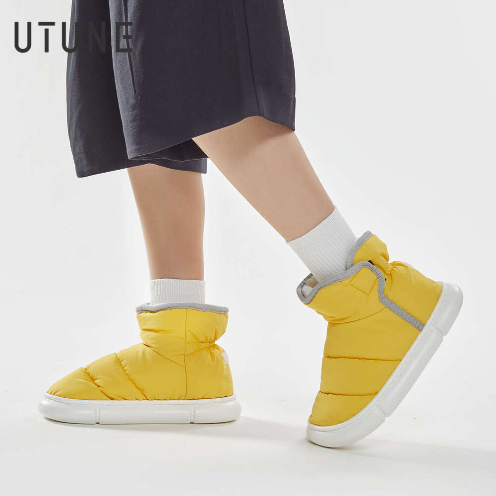 Winter Warm Boots Down High Top Plush Furry Cotton Home Indoor Outdoor Non-slip Soft Sole Women Men Couple Shoes