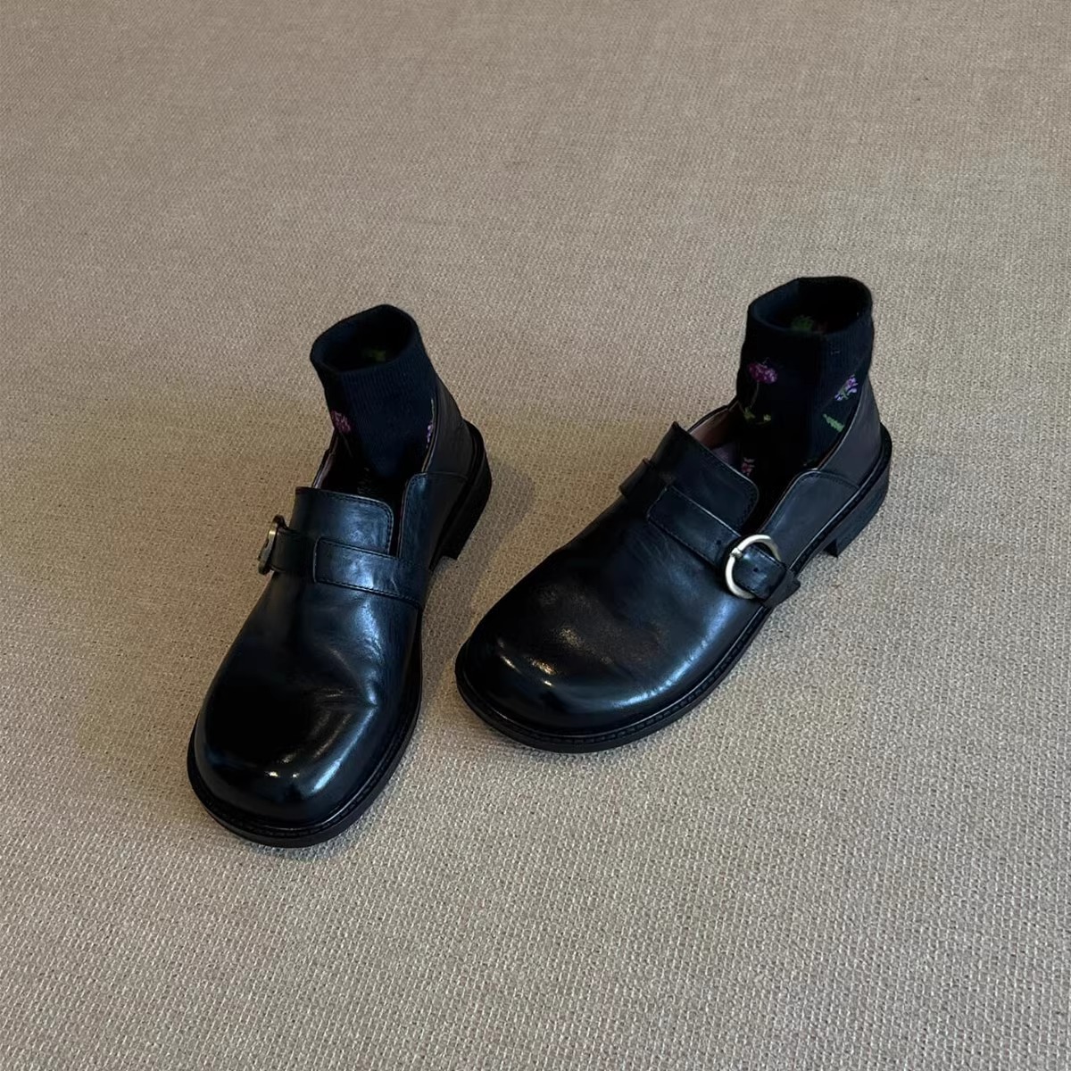 Leather Loafers for Women: Timeless Vintage Style, Versatile Clunky Heels, Black & Brown, Free Shipping 970b