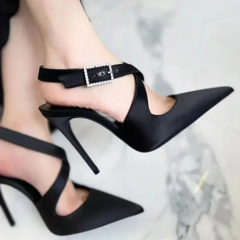 Super High Heels womens shoes sexy Pointed Toe wedding dress womens pump black red pink rubber sole thin boot pump 240919