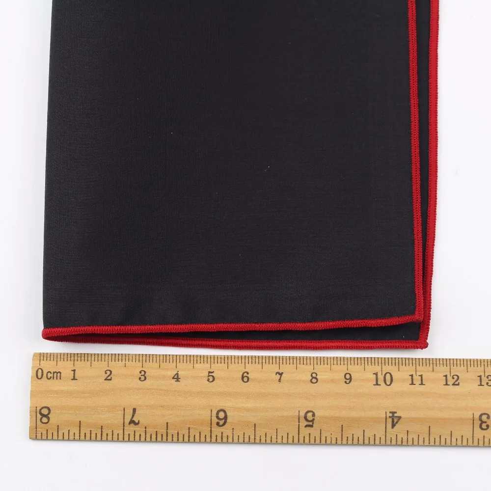 Mens Sunshine Style Cotton Handle Black Pocket Square Colorful Edge Hanks Towel Casual 23 * 23cm W240921