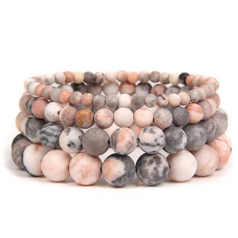 4 6 8 10 MM Beads Bracelet Natural Stone Stretch Bracelets For Women Men Lapis Lazuli Moss Agate Lava Bangle Yoga Jewelry 1PCX240921