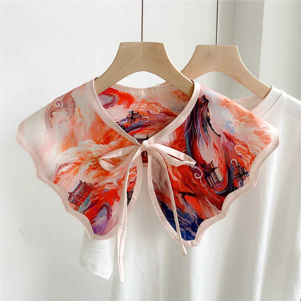 Shawl new shoulder scarf shawl womens fake collar air-conditioned room shawl decoration with knot shawl W240921