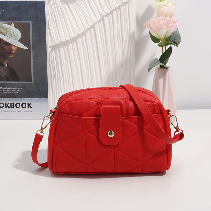 Lingge embroidered camera bag ladies makeup bags fashionable small womens shoulder crossbody bag trendy and versatile phone bags CSD2409215