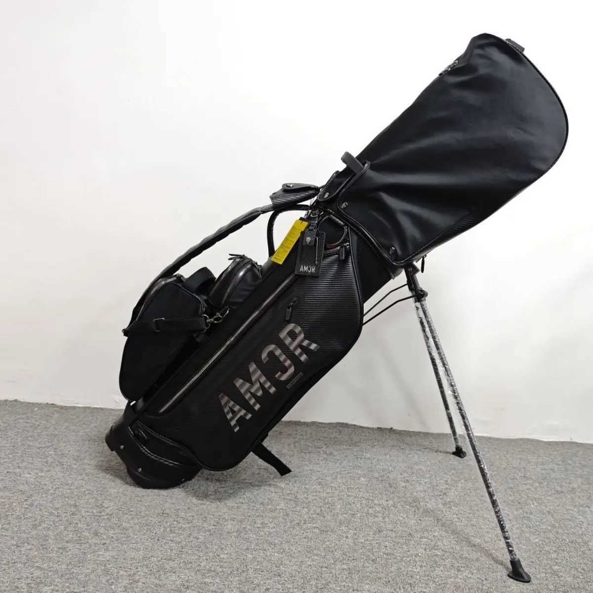 High quality AMAZINGCRE black waterproof PU golf bag mens professional golf bag golf caddy bag W240921