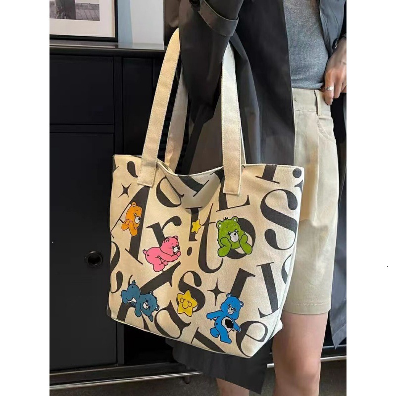 2024 Designer Women's Bag Canvas Women's Large Capacity Handbag Commuter Multi functional Printed Mother's Handbag, Free Shipping