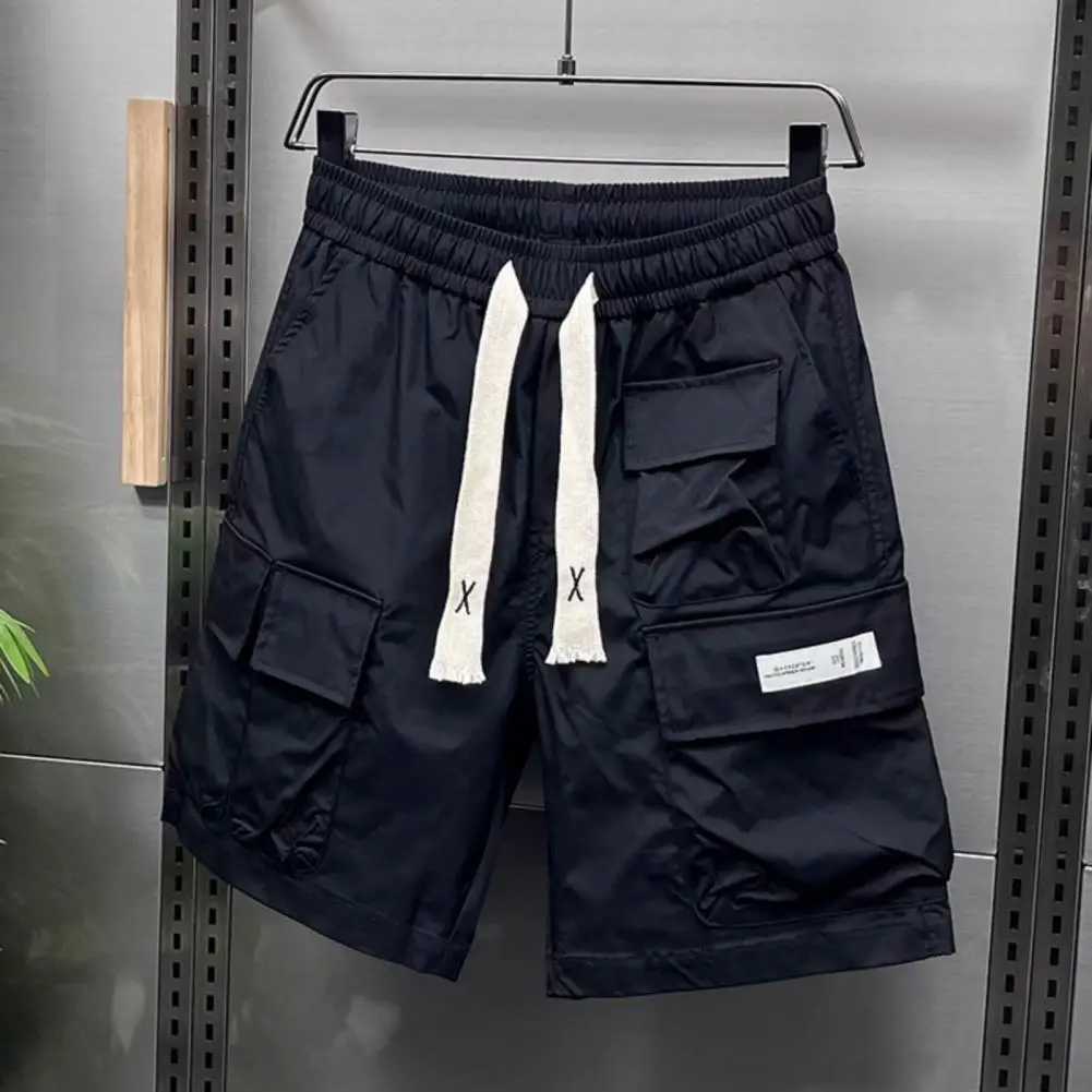 Fitness Running Shorts Mens Quick-drying Cargo Shorts with Elastic Waist Multi-pockets for Fitness Running Men Cargo ShortsX240921