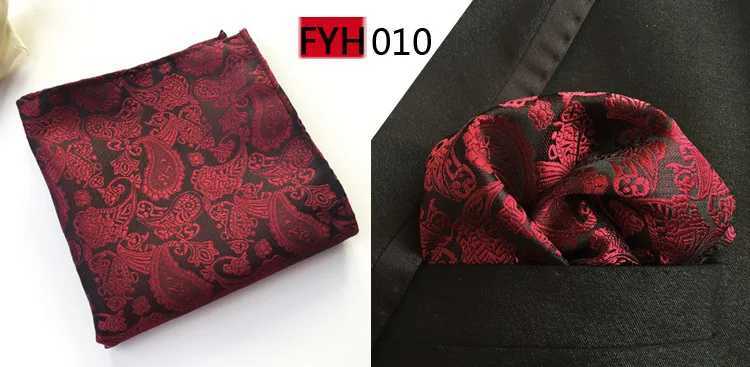 Paisley Textured Handkerchief for Man Party Business Office Wedding Gift Accessories Pink Yellow Pocket Square W240921
