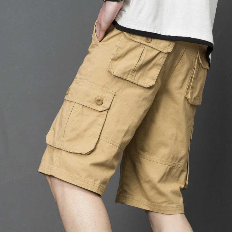 Mens Cotton Shorts Casual Cargo Short Pants Outdoor Sportswear Bermuda Shorts Golf Men Hiking Running ShortsX240921