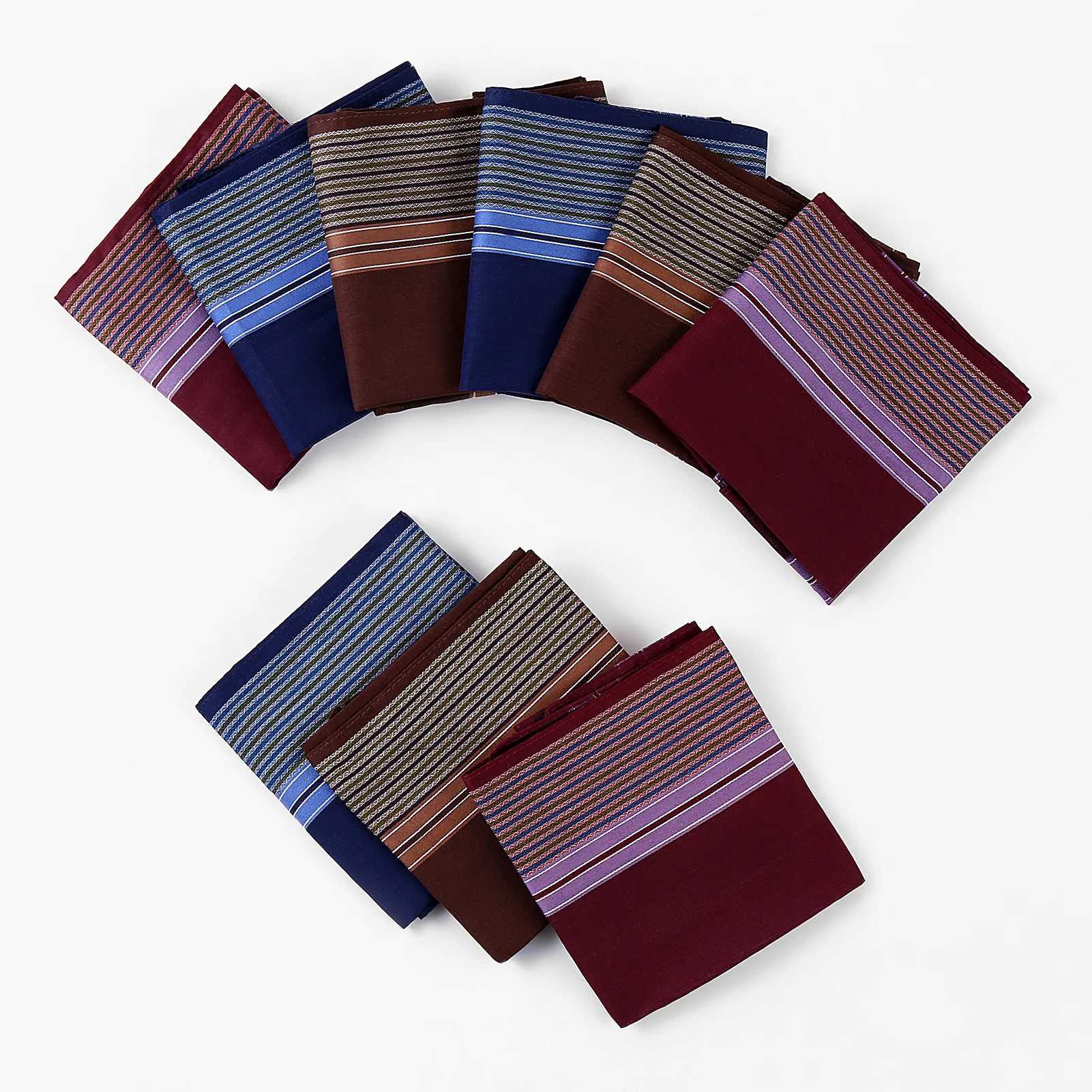 6/12 mens handle made of pure cotton square weave mixed with three colors classic retro business plaid dark multi-color gentlemans pocket W240921