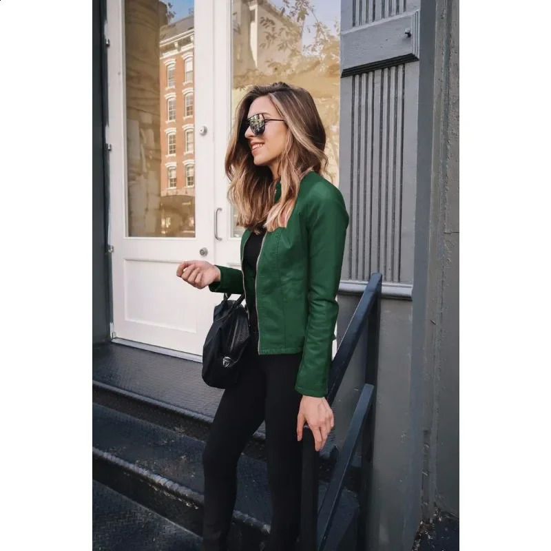 Womens S-3XL size selling autumn and winter fashion leather jacket set small jacket womens clothing product 240921 - view 5