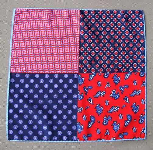 Fashion Pocket Square 34*34cm Paisley Dots Floral Hanky For Man Business Wedding New Style Splicing Handerkerief PartyX240921