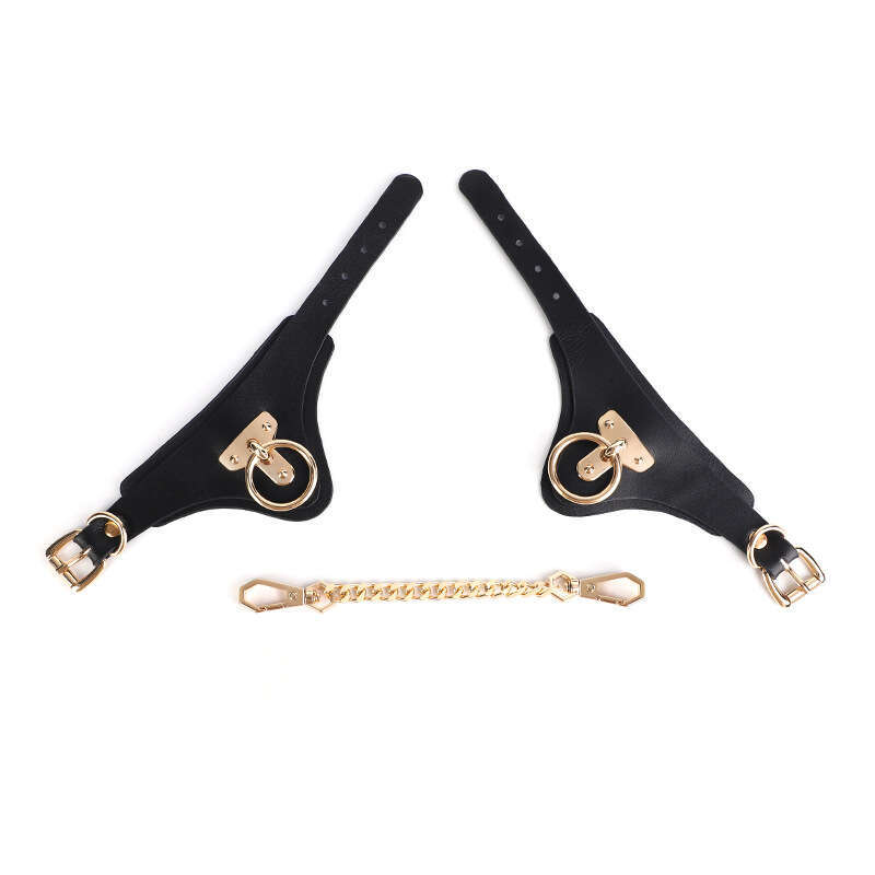 High end SM props, cowhide restraints, handcuffs, black and red genuine leather, erotic handcuffs, foot cuffs, sex training, adult products