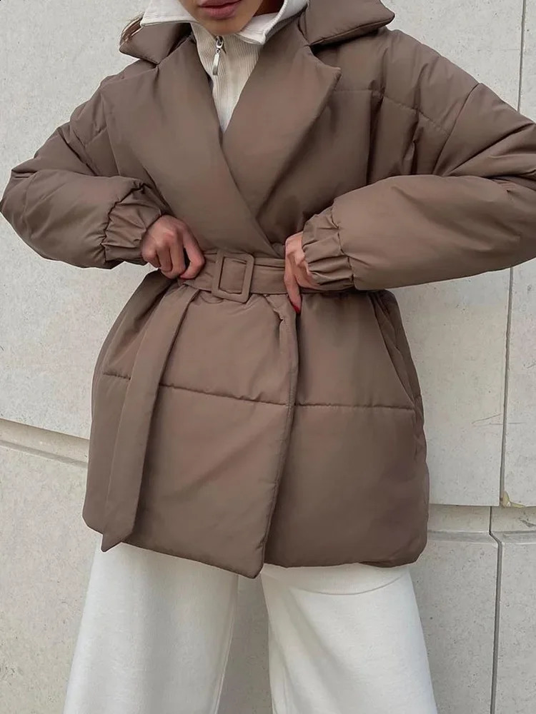 2024 Warm Winter Fashion Women Cotton Puffer Jacket Casual Solid Loose Parkas Coat Vintage Jacket Outwear Office Ladies Jacket 240918