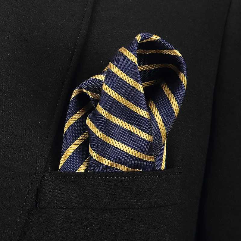Vangise Mens Pocket Square Solid Color Blue Handle Chief Fashion Hanji Mens Business Set Accessories 22cm * 22cm W240921