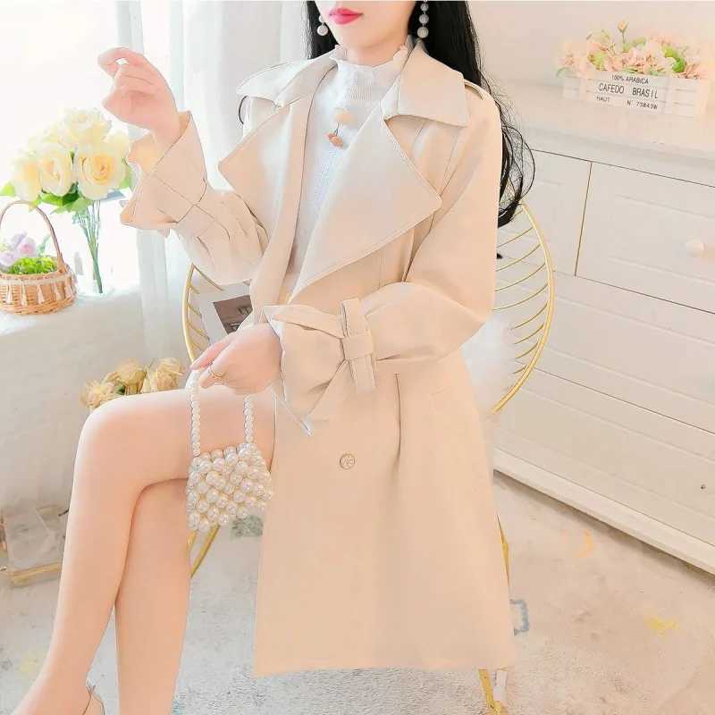 Medium long Women Jackets Korean Spring Autumn New 2024 Fashion Slim Long Sleeve Ladies Windbreaker Outerwear Female Coats TopX240921