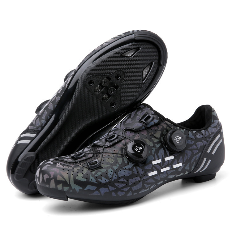 ddmytiger Night light color changing cycling road dual-use bicycle lock shoes professional mountain bike riding sports shoes C ddmythur
