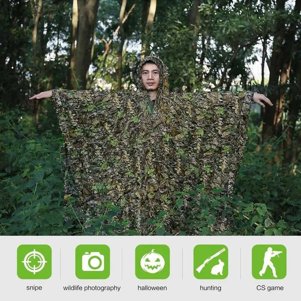3D camouflage suit sniper hunting suit Ghillie suit Leaves raincoat invisibility cloak CS game costume W240921