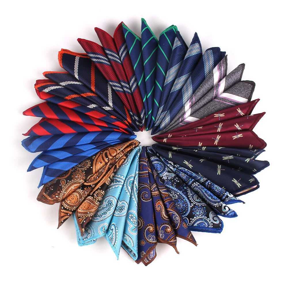 Men Pocket Square Striped Handkerchief For Suits Jacquard Hankies For Men Women Brand Suits Pocket Towel HankyX240921