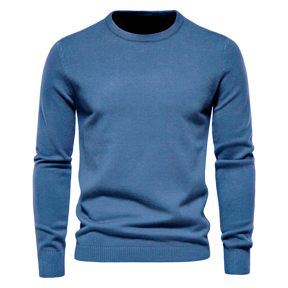 Basic Pullover Round Neck Solid Color Long Sleeved Casual Daily Multicolor Men's Sweater Quality Knitwear