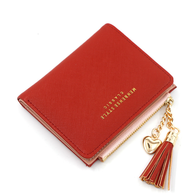 2024 New Designer Wallet Personalized Short Zipper Tassel Minimalist Handbag Zero Women's Wallet Clip Free Shipping