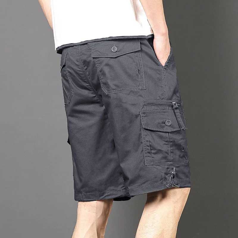 Summer New Mens Cargo Shorts Fashion Korean Version Loose Five Quarter Pants Mens Multi-pocket Straight Casual PantsX240921