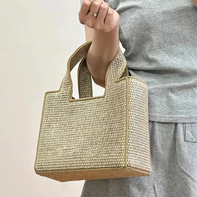 y Product AA Canvas Shoulder Bag for Women Counter Raftia Female Messenger Solid Color Womens Handbag 240919