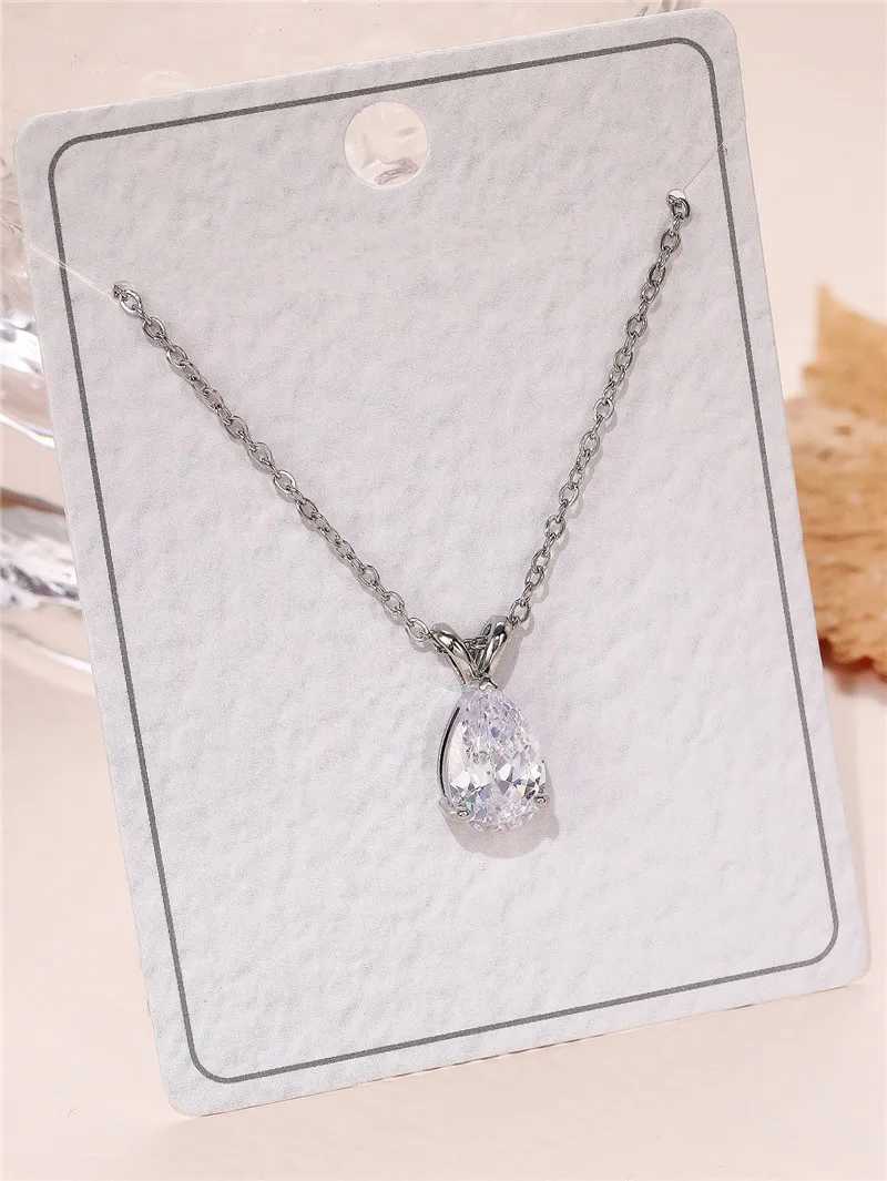Huitan luxury pear cubic zirconia pendant necklace used for weddings engagement parties high-quality silver fashion jewelry W240918