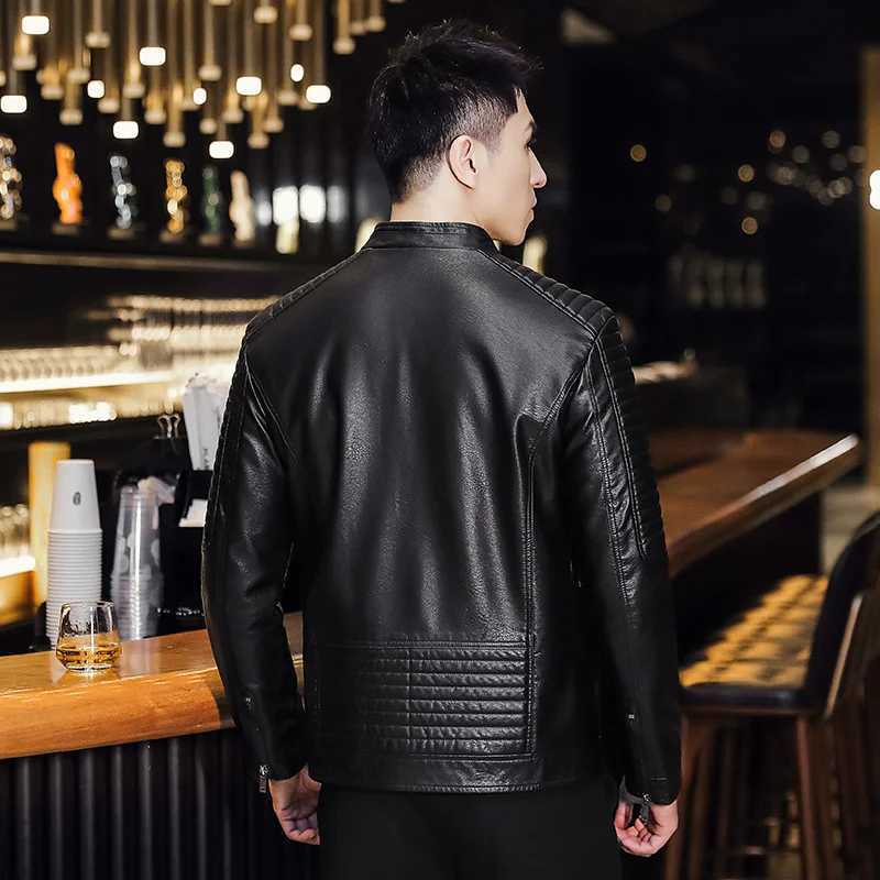 SUPUSCREAT Mens New Artificial Leather Jacket Casual Slim Fit Spring/Summer Motorcycle Pu Clothing Mens Jacket W240918