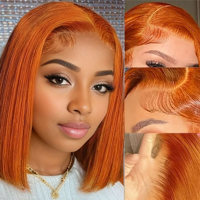 Front Short Bob Wig Indian #350 13X4 Straight T Part Lace Transparent Frontal Wigs Human Hair For Black Woman