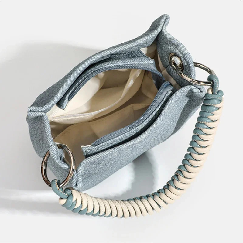 Jamhoo y Full Match Bucket Handbag Chain Small Casual Shoulder Bag Soft Denim Canvas 240919