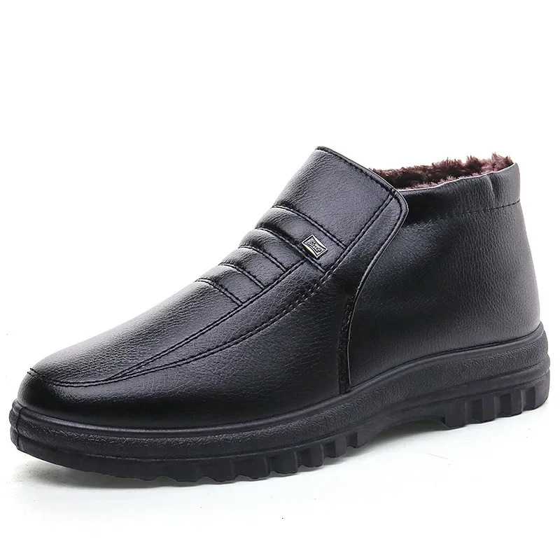 2024 New Designer Shoes Free Shipping Waterproof Men's Casual Leather Flannel High Top Outdoor Men's Work Shoes Winter Warm Shoes
