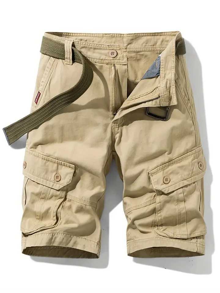 Multi Pockets Mens Cotton Cargo Shorts Tactical Comfy Loose Shorts Work Pants Mens Clothing Waterproof Hiking Track ShortsX240921