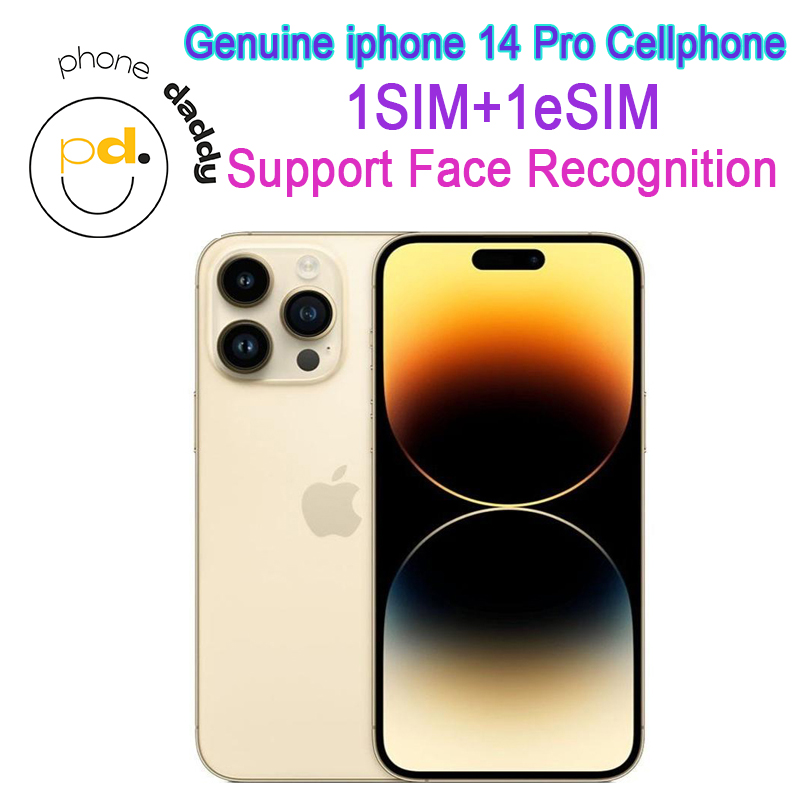 Genuine iPhone Original Unlocked iphone 14 Pro Cellphone 6GB RAM 128GB/256GB/512GB/1TB ROM A16 IOS NFC 5G MobilePhone with 1SIM 1eSIM Support Face ID