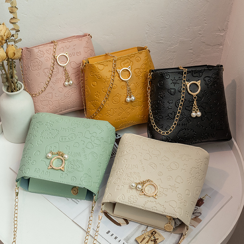 Printed Bucket Bag Designer Crossbody Bag Ladies Small Bag Fresh Sweet Shoulder Bag Chain Handbag Classic Fashion Bags DPD2409211