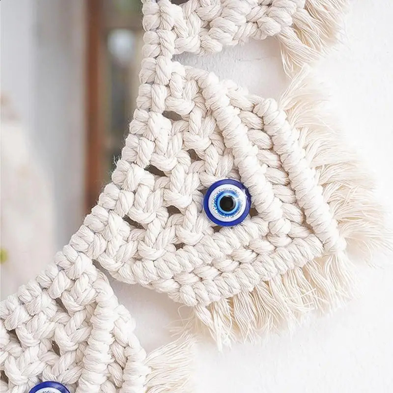 Bohemian mirror wall mounted Macrame mirror hand woven wall decoration with mirror Bohemian Macrame used for home room decoration 240918