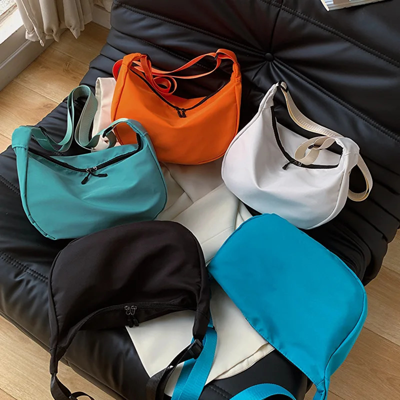 2024 Women Oxford Cloth Crossbody Dumpling Bag Lightweight Armpit Bsg with Adjustable Strap Casual Solid Color Hobo Shoulder 240919