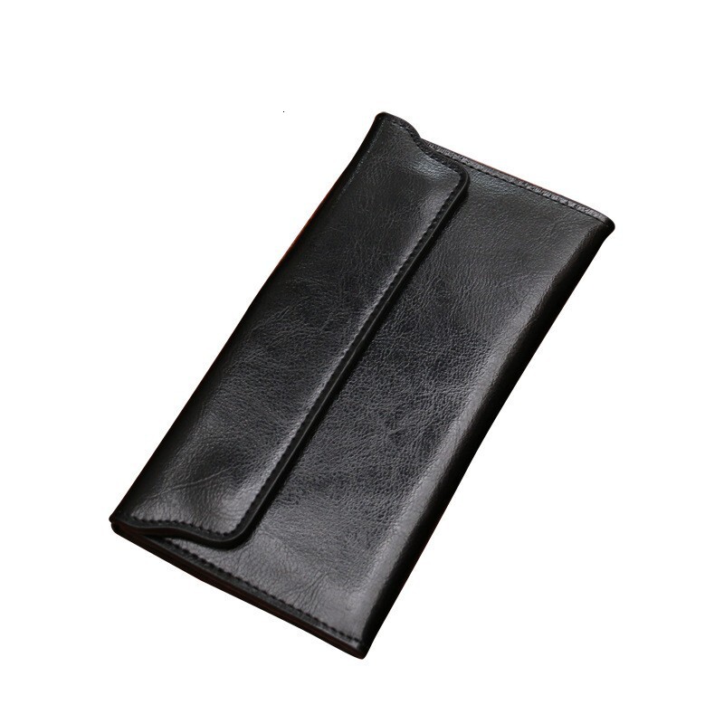 Solid color niche design women's trendy and high-end feel wallet, business commuting leather handbag