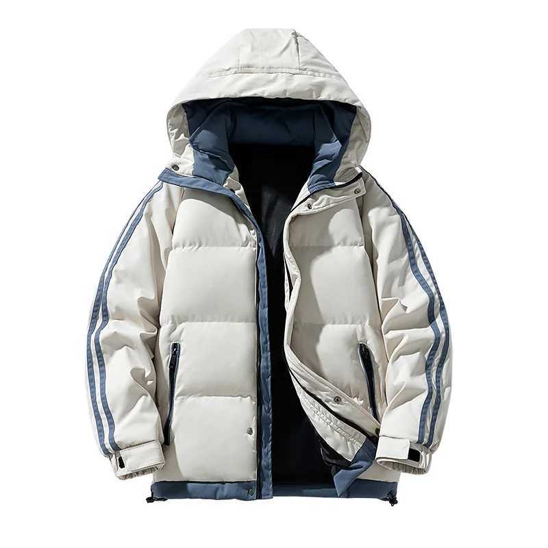 Mens Down Jacket New Solid Color Thick Design Hot Design Outdoor Travel Hoodie Mens Casual Cotton Mat Clothing W240920