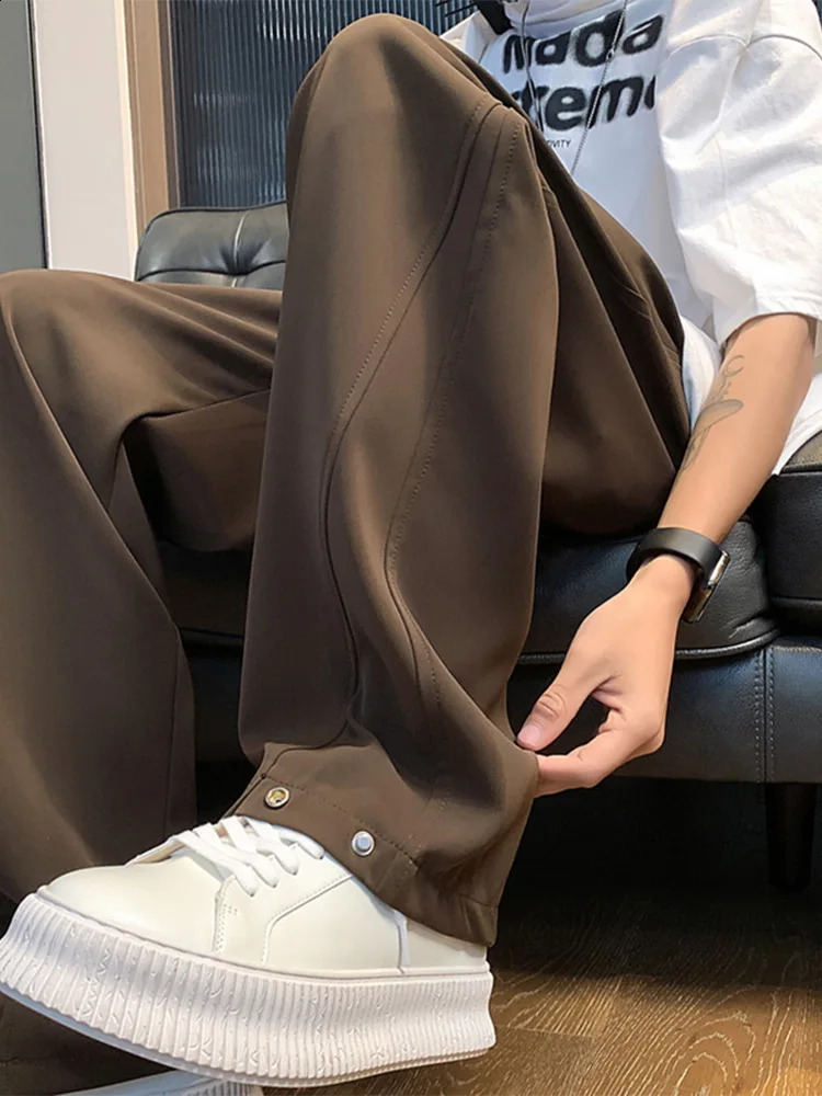 Cieanfit mens casual pants fashionable straight leg loose drawstring Trousers Spring and Autumn American heavyduty sports sweater 240913