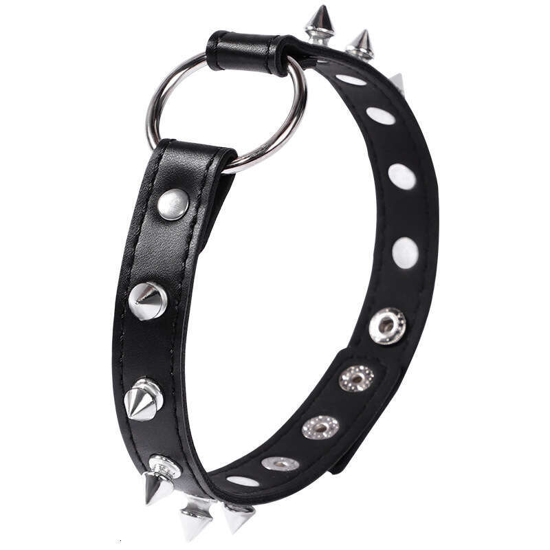 SM Sex Props Punk Style Black Rivet Collar PU Neck Cover Female Slave Training Alternative Adult Products Hair Collection