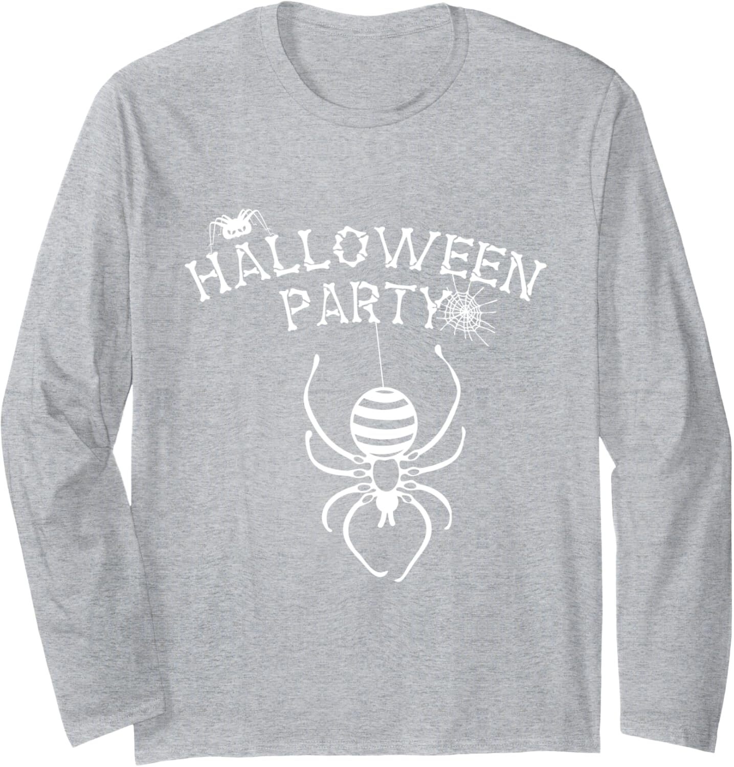 Long Sleeve Shirts for Men sweatshirt Halloween Party Spider Net Spooky Midnight Long Sleeve Tee Streetwear Casual tops clothes