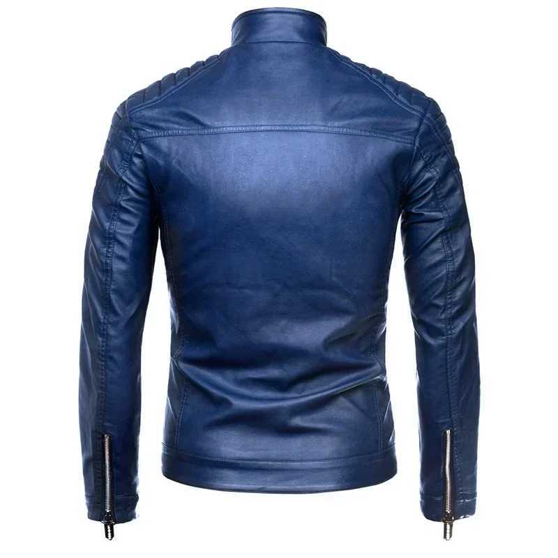 Mens Autumn New PU Leather Jacket Mens Leather Jacket Retro Spring Clothing Design Motorcycle Leather Jacket W240918