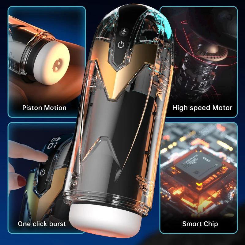 Iron Man heating sound remote vibration digital display airplane cup male masturbation adult sex product m 240914