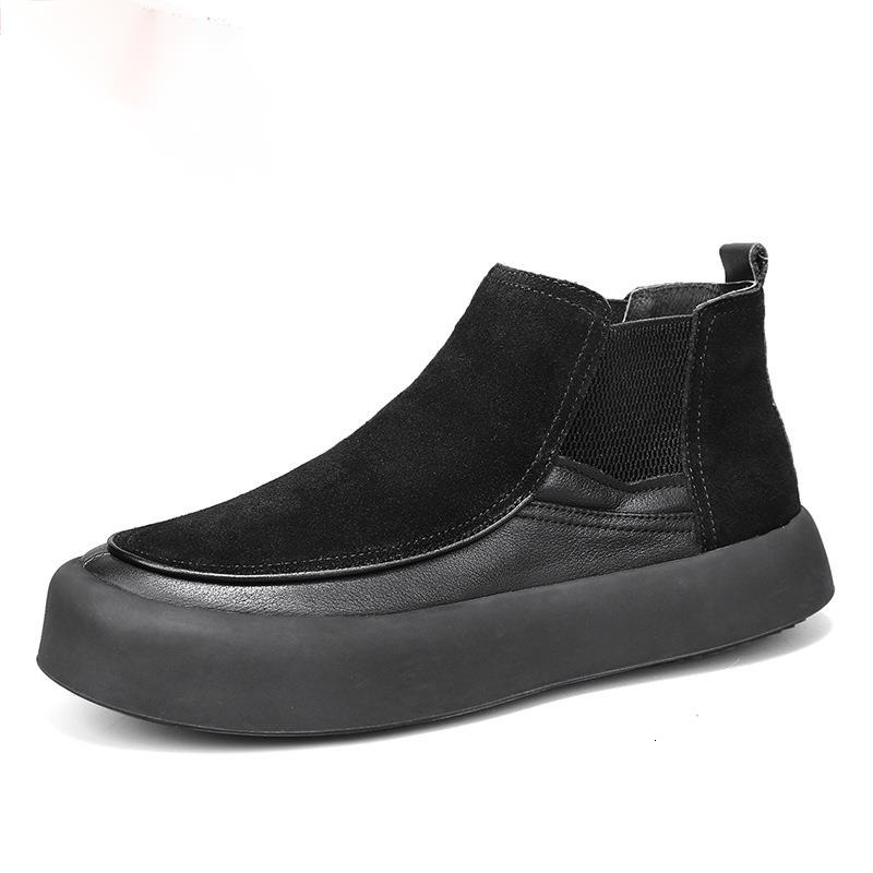 Winter cotton velvet, snow boots for men, mid top warmth, casual thick soled board shoes with added velvet