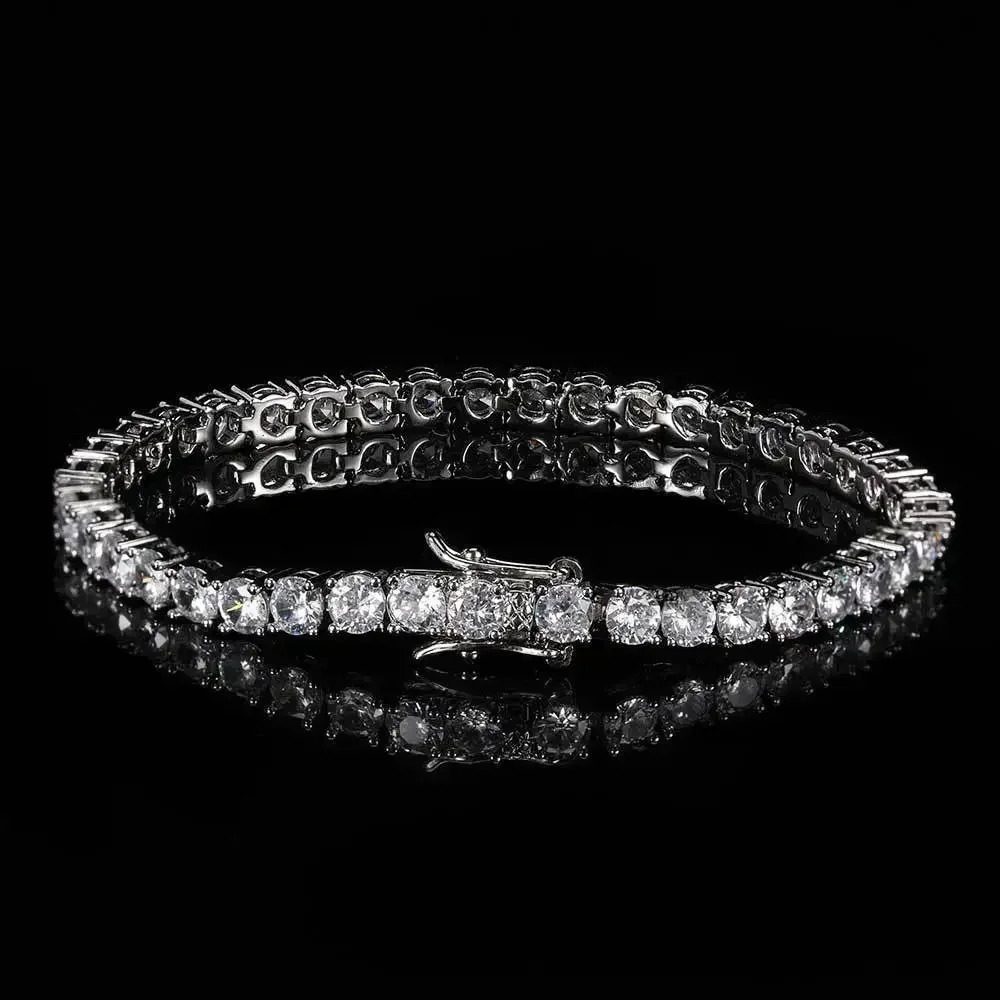 Classic cubic zirconia womens tennis bracelet 14K goldplated Rhinestone CZ wholesale sizes 7 8 9 inches 240912