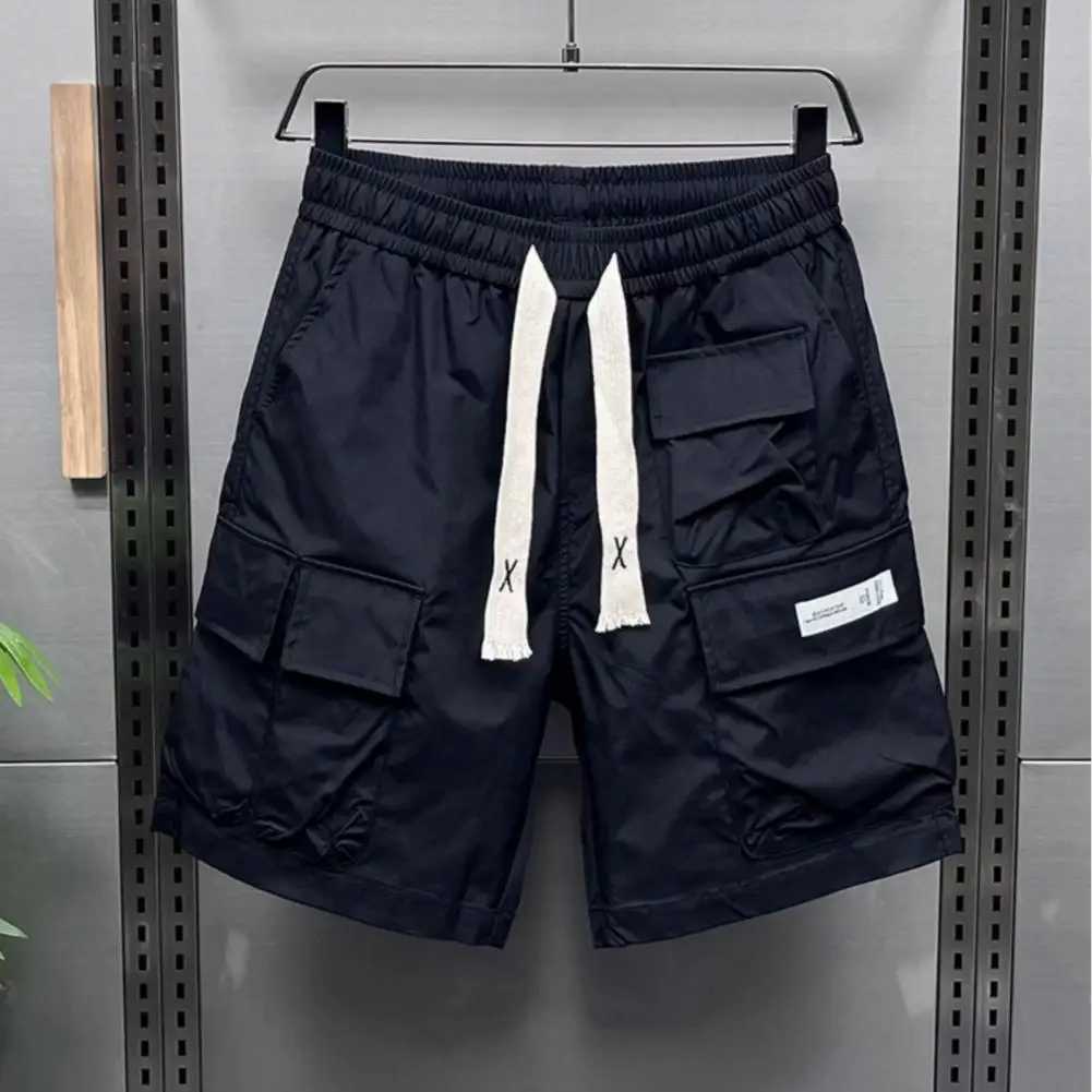 Fitness Running Shorts Mens Quick-drying Cargo Shorts with Elastic Waist Multi-pockets for Fitness Running Men Cargo ShortsX240921