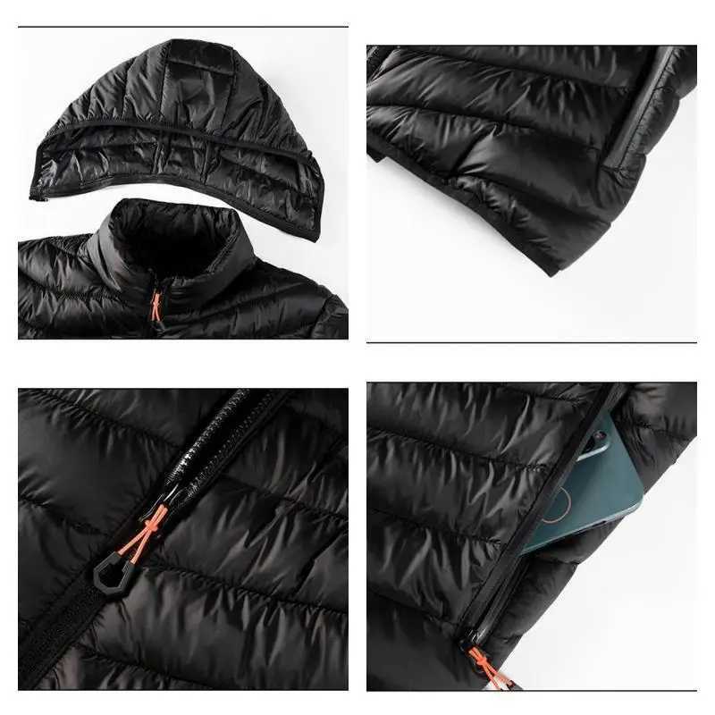 Autumn and winter mens park windproof and warm casual outdoor fashion mens down jacket windproof cotton thick mens hooded jacket W240920