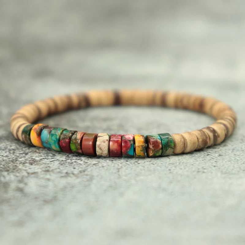 Handmade Coconut Bead Bracelet For Men Natural Meditation Jewelry Accessories Grade A Shell Braclet Beach Surfing Cycling JoiasX240921