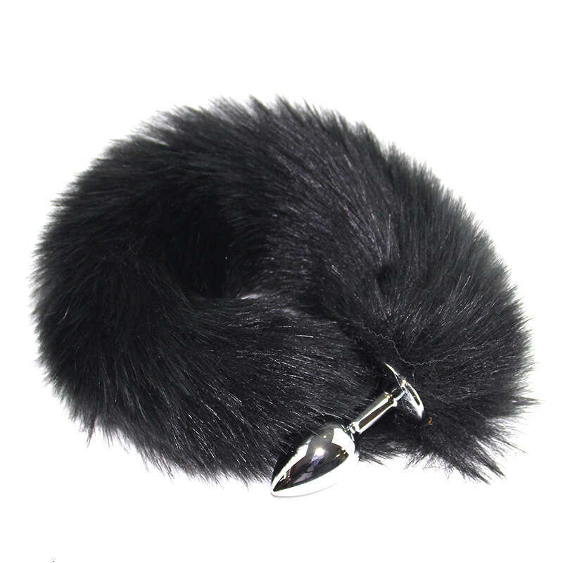 Sexy SM prop small metal anal plug solid color fox tail anal plug backyard development and training adult products