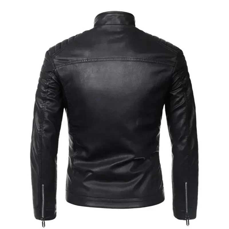 Mens Autumn New PU Leather Jacket Mens Leather Jacket Retro Spring Clothing Design Motorcycle Leather Jacket W240918